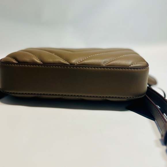 DKNY VERONICA Double Zip Crossbody Bag Quilted Dk Clay Chevron Fa… - Picture 5 of 13